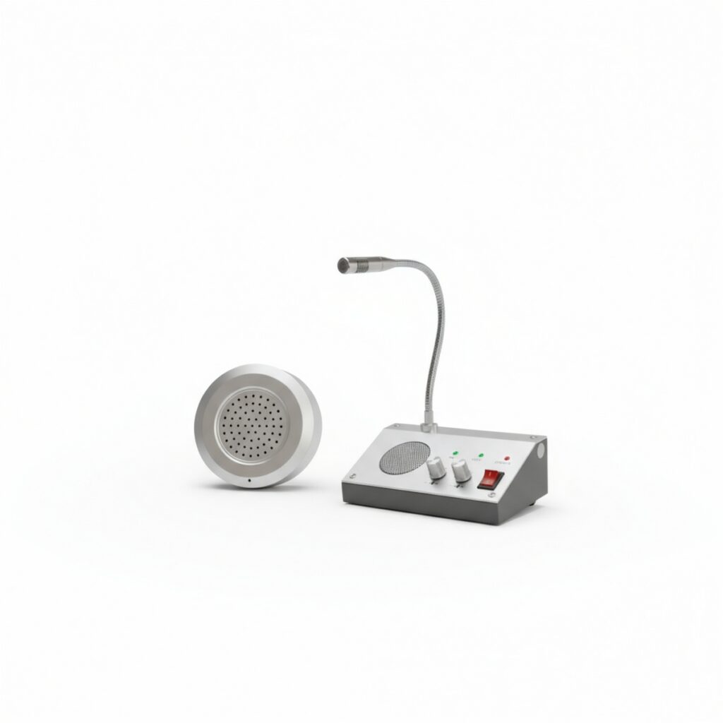 Intercomunicador Blindajes Oeste con micrófono flexible y altavoz portátil para comunicación clara