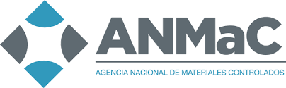 Logo oficial ANMaC Agencia Nacional de Materiales Controlados en tonos azul y gris