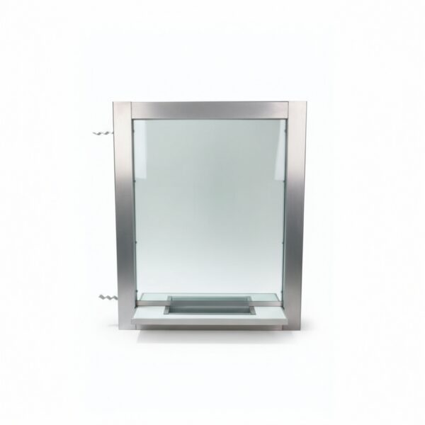 Vitrina moderna de cristal con marco metálico elegante para exhibir coleccionables y decoración
